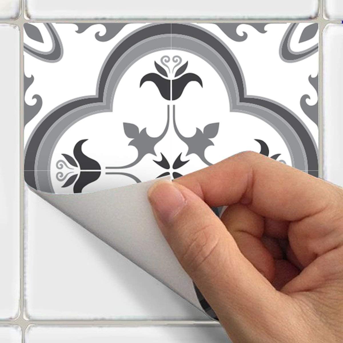 Ambiance Sticker Self-Adhesive Decorative Wall Decal Cement Tile for Bathroom and Kitchen Nuance de Gris Somptueux - Image 4