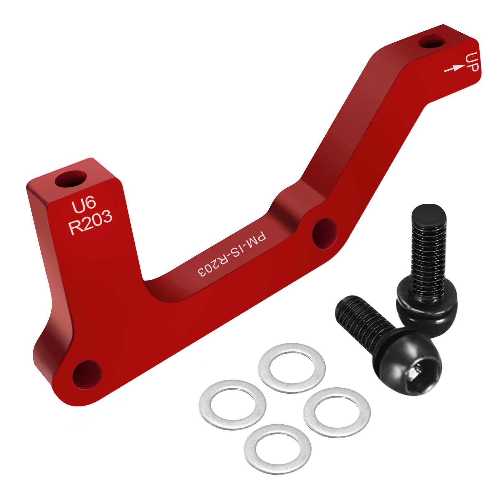 Photo 1 of BUCKLOS PM/is Front Rear 180/203mm Disc Brake Caliper Mount Adapter Gear Parts Accessories, CNC Machined Aluminum Alloy Rotor Adapter with Bolts