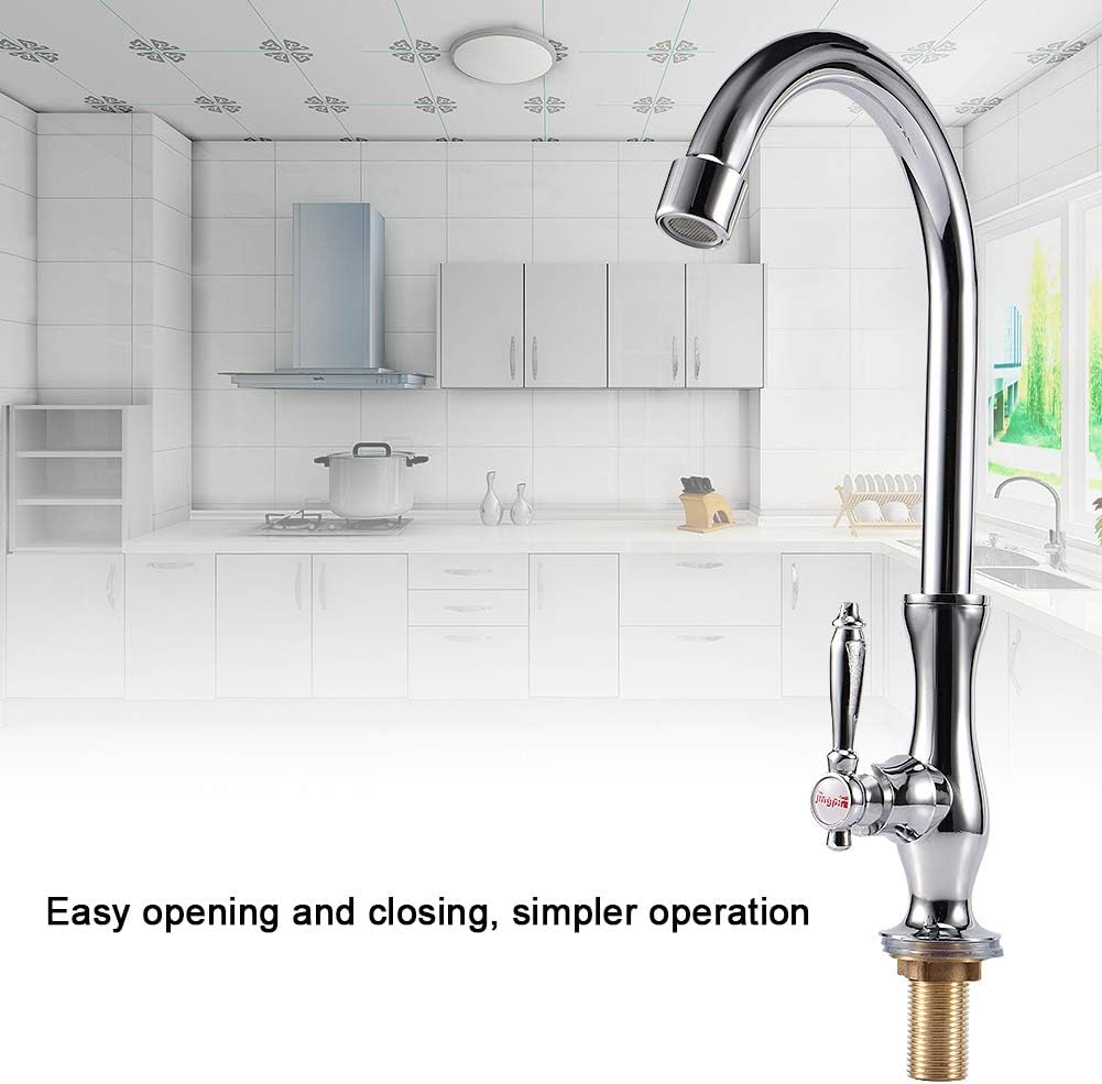 Kitchen Fixtures G1/2 Thread Kitchen Sink Faucet Easy Install High Arc