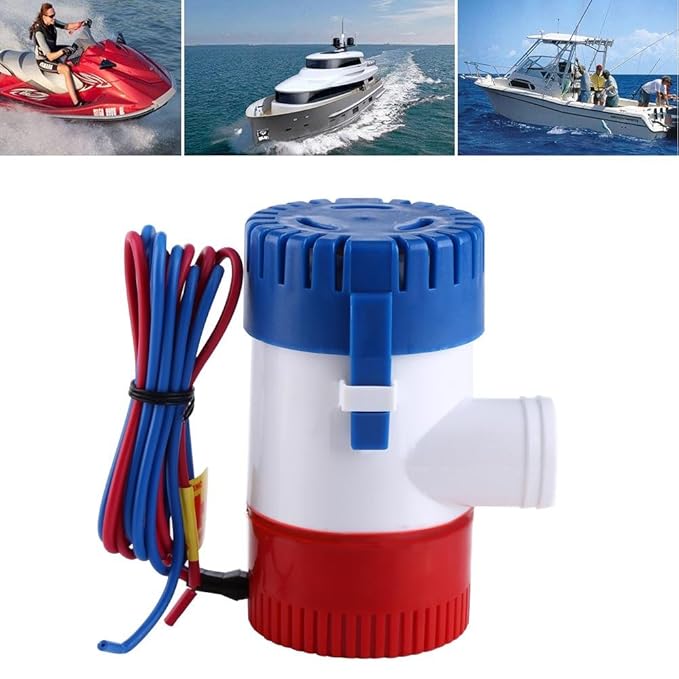 GOTOTOP 12V 1100 GPH Elektrische Bilge Pumpe Lenzpumpe Tauchpumpe Manuell Submersible Boat Pumep für Marine Fischerboot Schwi