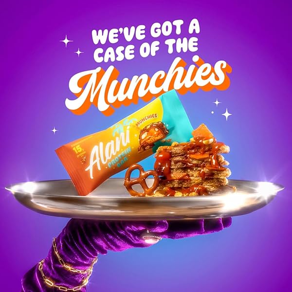 ALANI NU PROTEIN MUNCHIES, HIGH PROTEIN GLUTEN-FREE BARS, 18G PROTEIN, LOW-SUGAR (6G) LOW-CARB HEALTHY SNACKS, 12 INDIVIDUALLY WRAPPED BARS