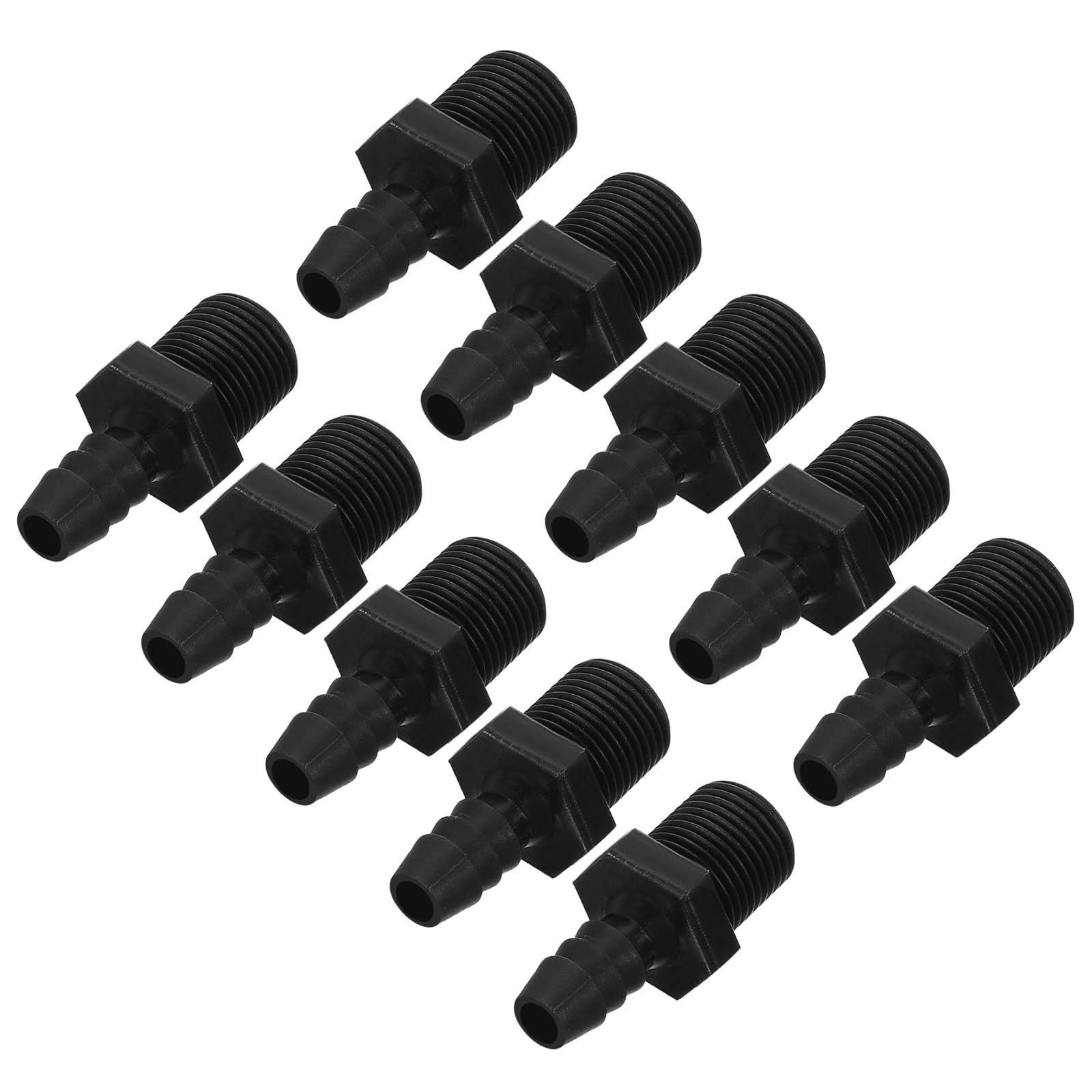 PATIKIL 5/16" Barb x 3/8" NPT Male Connector, 10 Pcs Plastic Hose Barb Fitting Industrial Hose Barb to Pipe Fitting Connect, Pipe Fitting Adapter for Water Air Fuel