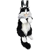 Chongker Stuffed Animals Backpack - Cute Cat plush Backpack Toy, Handcrafted Realistic Cat Shaped Backpack, Heartwarming Surprise Idea, Companionship Stuffed Cat, Large Black Cat