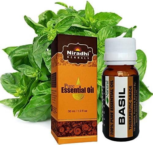 Basil Oil from Niradhi Herbals : Best Therapeutic Grade Essential Oil-30 ml/1 FL OZ