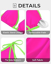 Tempt Me Women Pink Neon Green Plus Size Triangle