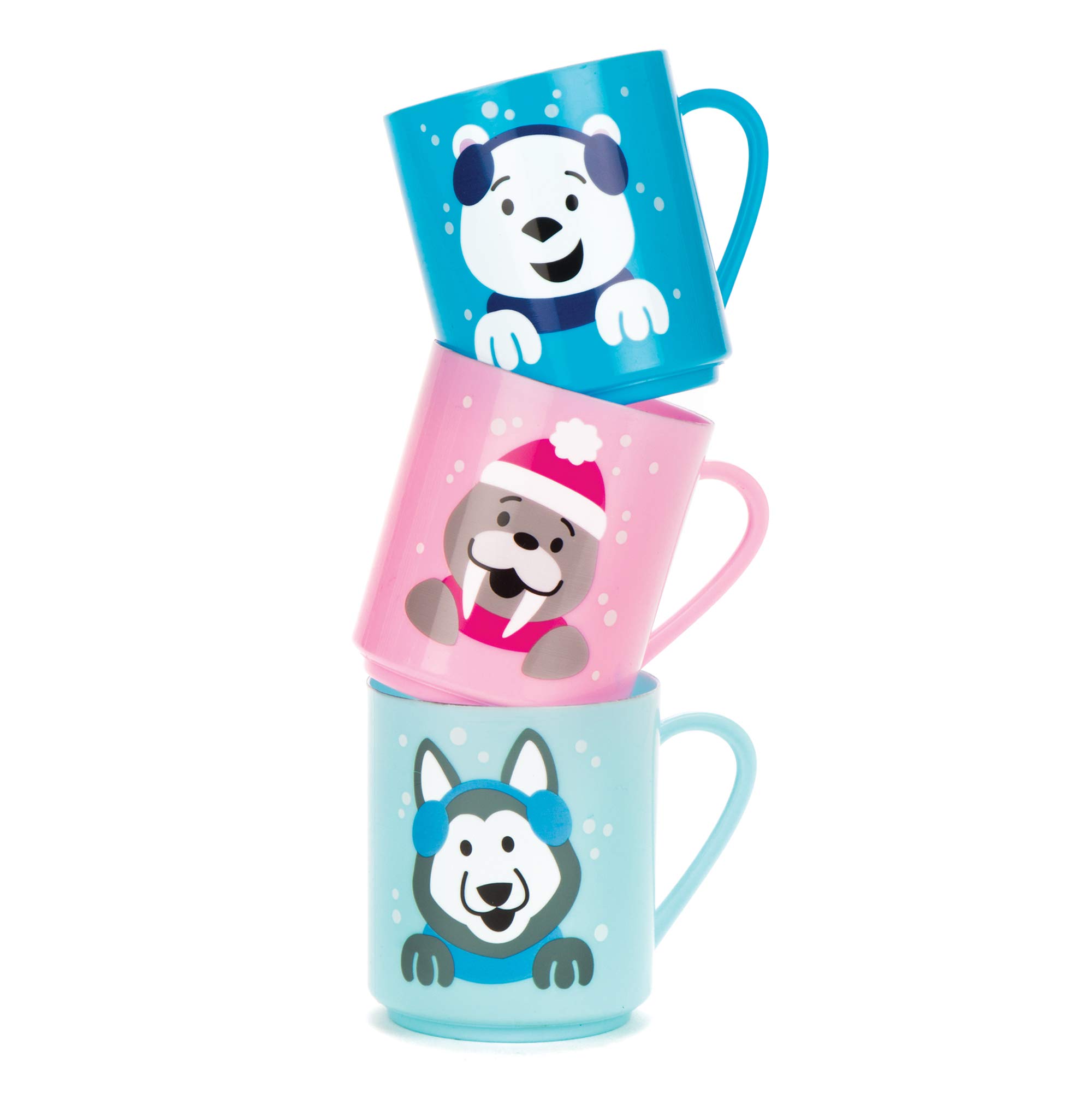 Baker Ross AV840 Plastic Polar Pals Winter Mugs - Pack Of 4, Ideal For Party Bag Fillers, Kids' Prizes, Gifts
