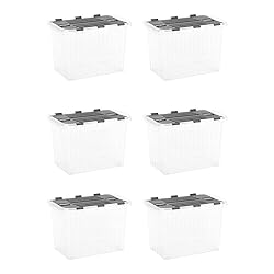 Superio 16 Quart Hinged Lid Storage Tote, Stackable