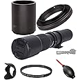 OPTURA HD 500mm/1000mm f/8 Manual Telephoto Lens for Pentax K-1, K-S2, K-S1, K-500, K-70, K-50, K-30, K5 IIs, K-7, K-5, K-3 II, K-2, K-X, K20D, K100D, K110D and K10D (for Pentax)