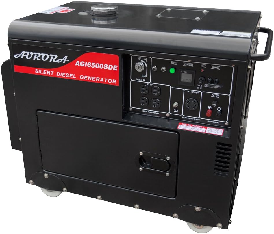 Aurora Silent Diesel Generator 6500 Watts with Remote Control Amazon
