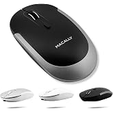 Macally Wireless Bluetooth Mouse for Mac, MacBook Pro/Air, iPad, Laptop, and PC - Quiet Click and Comfortable Apple Wireless Mouse - Rechargeable - Space Gray