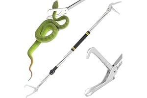 Greeily Snake Grabber Tool, 55inch Snake Tongs for Rattlesnake Reptile Tongs Long Catcher Reach Grabber Heavy Duty and Made o