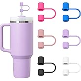 CEDIDJAC 6 Pcs Silicone Straw Covers Cap Compatible with Stanley Cup 30/40 oz Tumbler,Dust-Proof Reusable Simple Straw Toppers 0.4in/10mm For Stanley Cup Accessories, Multicolor