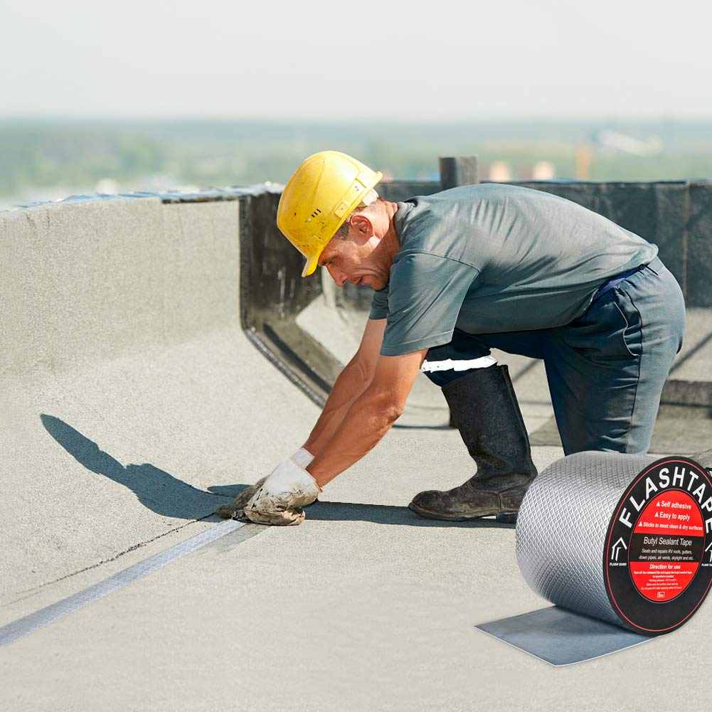 Fowong Aluminum Waterproof Tape, 100mm (W) X5M (L) X1.5mm (T) Butyl