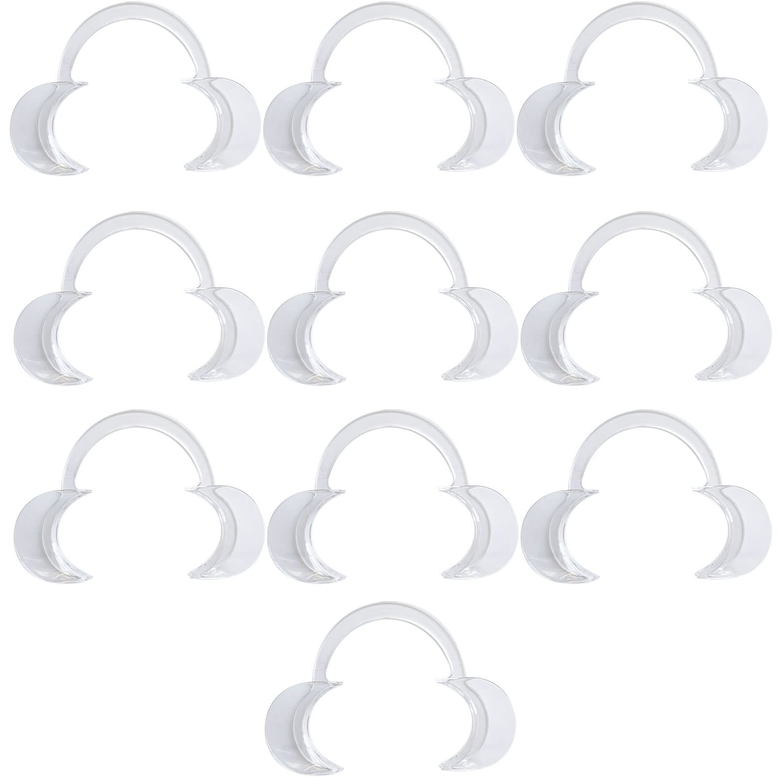 10 Pcs C-Shape Dental Cheek Retractor Dental Mouth Opener Lip Retractor for Teeth Whitening Oral Guard -Clear Size M