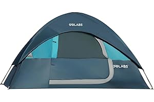 Golabs CT1 2 Person Camping Tent, Easy Set Up in 3 Mins, PU1500mm Waterproof w/Mesh Top & Door with Ventilation, Lightweight 4.4lbs Portable Family Tent with Carry Bag &Interior Storage Pockets &Hook
