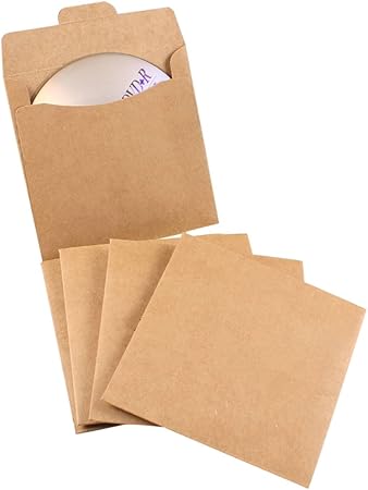 100 Fundas para CD y DVD en papel kraft: Amazon.es: Hogar