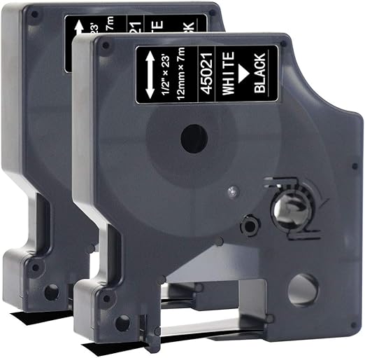 Compatible for Dymo160 Label Tape 45021 White on Black Tape
