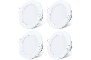 GZV RV Puck Light, RV Boat Recessed Ceiling Lights, DC 12V Led Light for Under Cabinet Camper Van Truck Motorhome Sailboat Interior Lighting, 4 Pack (3000K with White Finish Warm Light)