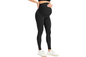 BONVIGOR Women's Maternity Leggings Over The Belly Bump Workout Full Length Leggings Running Active Yoga Pants