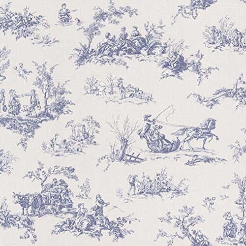 Rasch Lazy Sunday Blue Toile De Jouy Paste The Wall Wallpaper Amazon Co Uk Diy Tools