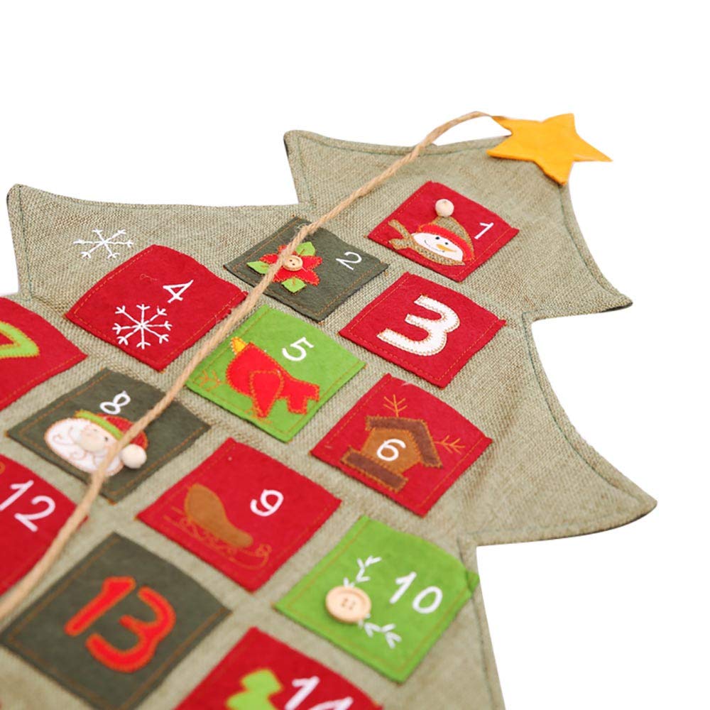 正規激安 Coohole 33 5x23 6インチ クリスマスツリー型 壁掛けカレンダー アドベントカウントダウンカレンダー B07jhwhm7t A 魅力的な Www Ichillmusic Com