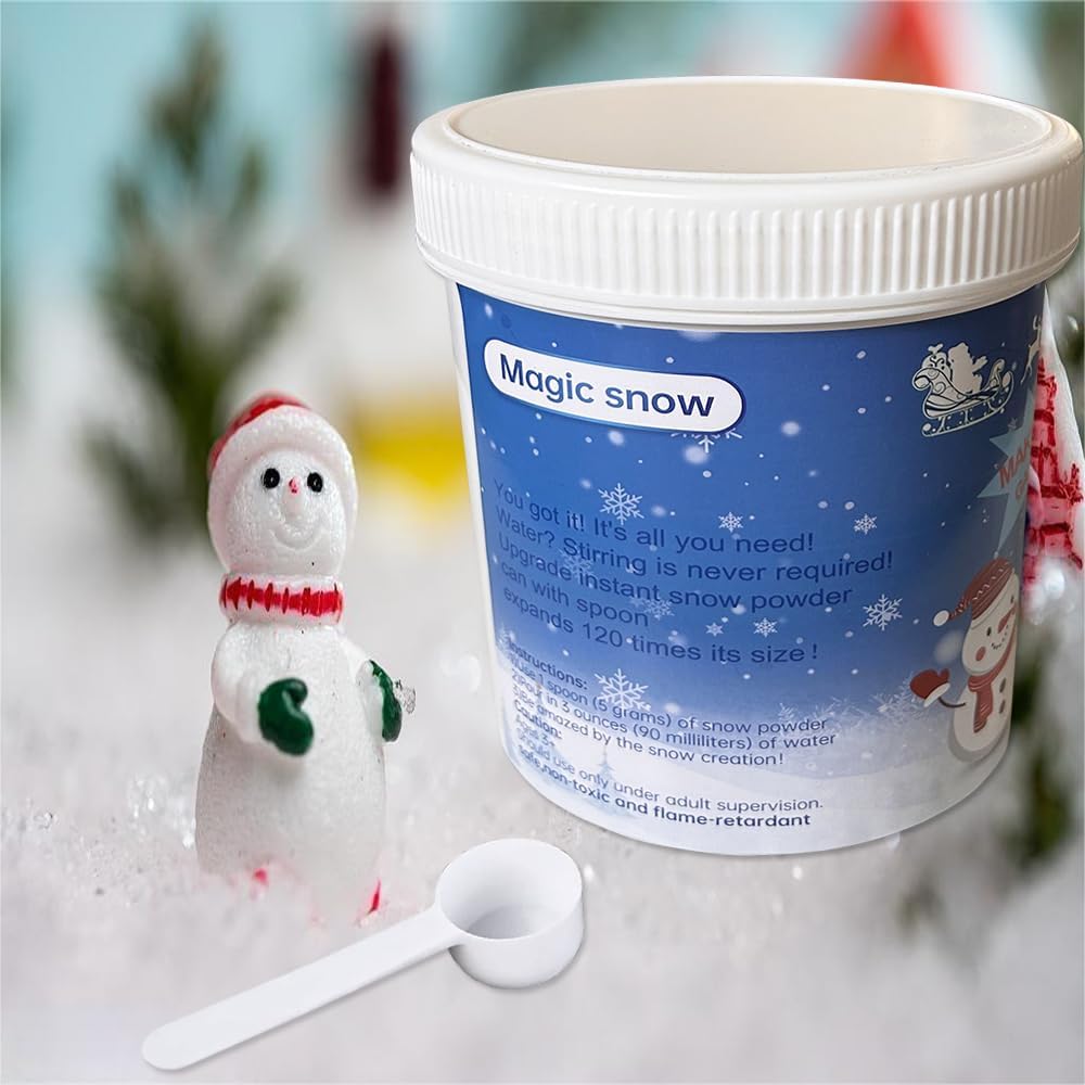 Artificial Snow - Instant Snow Fake Snow Powder - Makes 12 Gallons of Artificial Snow for Winter Decoration, Village Displays, Holiday DIY Crafts and Fake Snow Play and Great for Cloud Slime