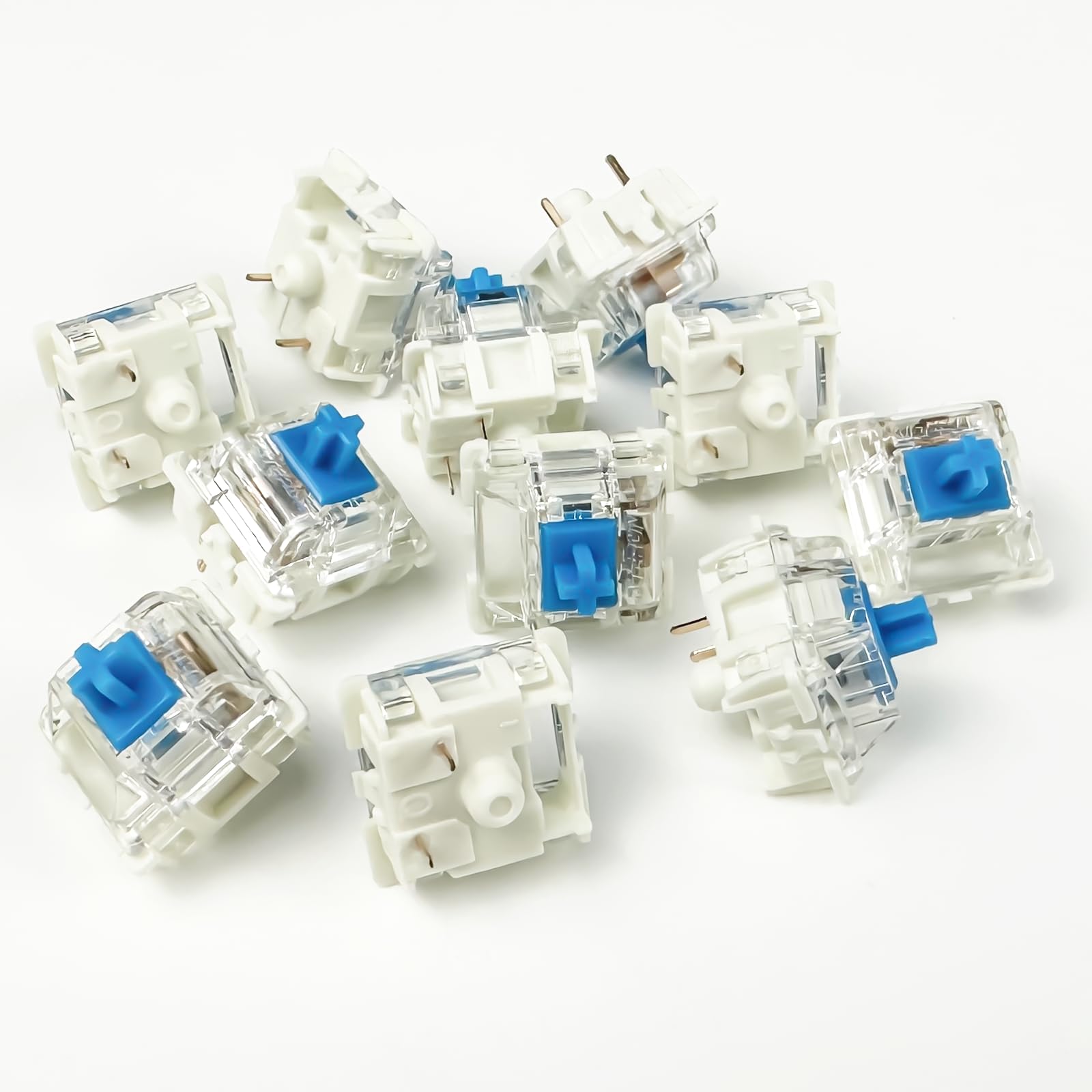 Gateron G Pro 3.0 Blue Switches for Mechanical Keyboard,3-Pin 60gf Clicky/Pre-Lubed/Pin-Enhanced Switches(108pcs,Blue)