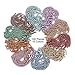 Rojwei 100pcs Nickel Free Mixed Color Metal Ball Chain with 100pcs Connectors Clasps (Chain Width 2.4mm+4inch Size), Great for Brag Tags Key Chain (Mix Color)