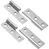 Bonsicoky 2 Pcs Stainless Steel Right Lift-Off Hinges, 3 Inch | Detachable, Slip Joint, Small Flag Hinges, With Screws