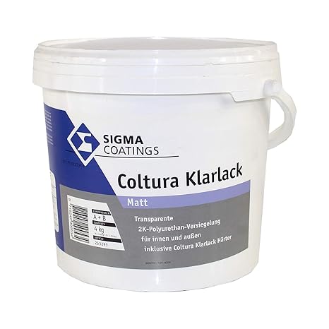 4kg Sigma Coltura 2K Beton Versiegelung Bodenbeschichtung für Garagen Keller Estrich Betonboden Innen und Aussen Matt Farblos