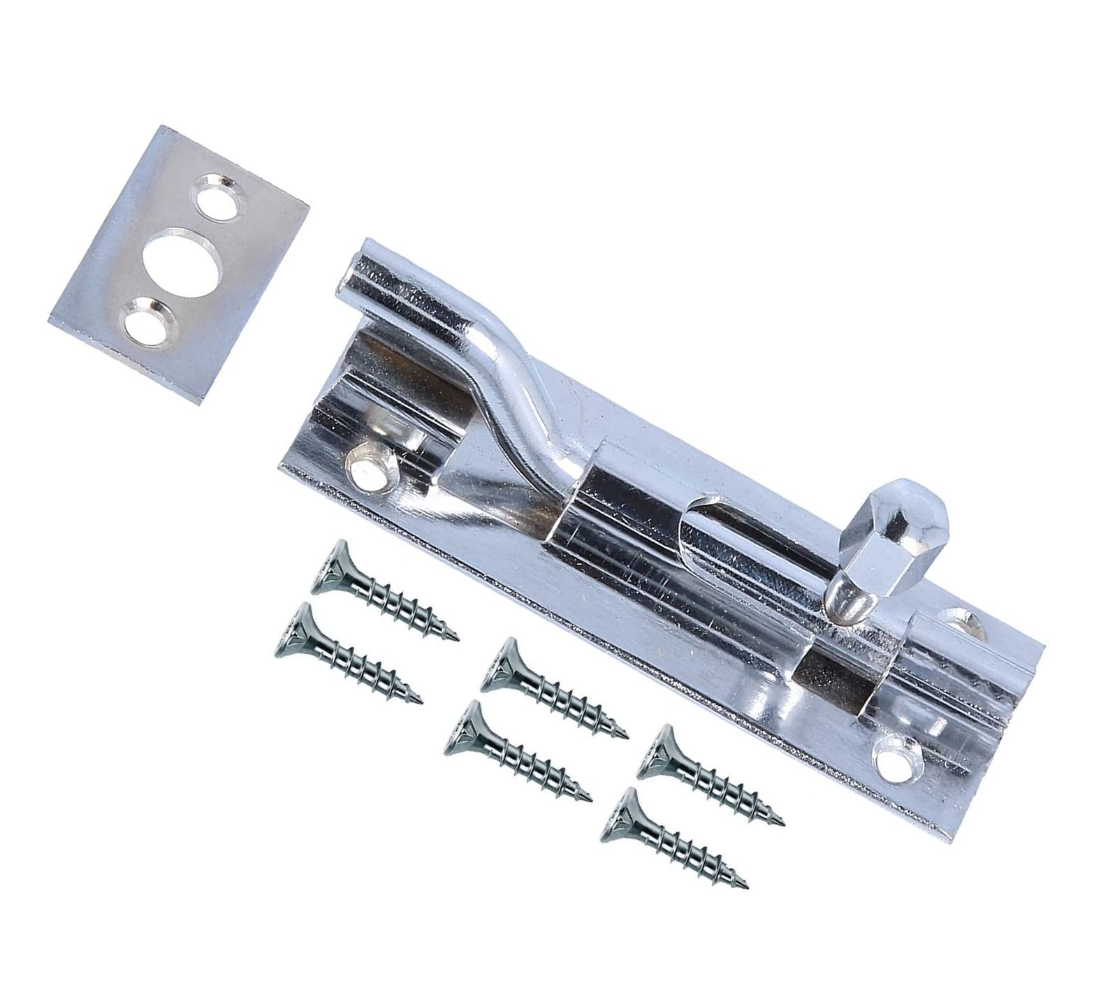 TERF® Polished Chrome Door Bolt Barrel Slide Lock Necked Door Bolt 75mm [3''] Door Latch with Screws Ideal Door Locks for Internal and External Doors 75mm - Pack of 1