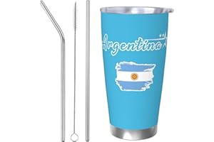 Laohuui Argentina Soccer Insulated Tumbler Coffee Mug Travel Stainless Steel Cup 20Oz for Soccer Fans Gifts