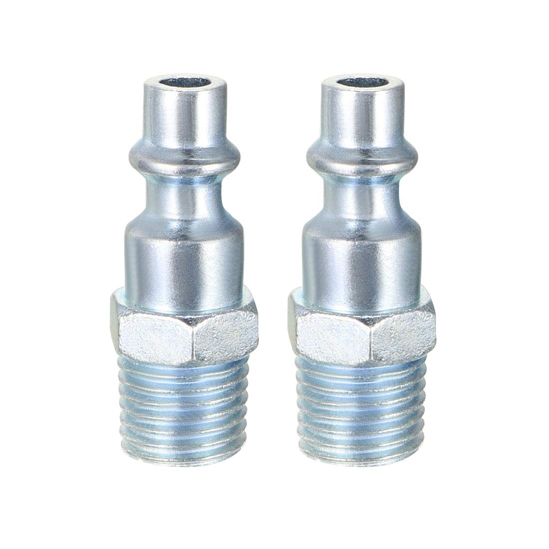 sourcing map High-Flow Plug, Quick Coupler Plug Air Hose Fitting Quick-Connect Fitting, 1/4" NPT Male Plug 5pcs