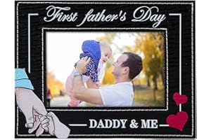 FaCraft First Fathers Day Picture Frames,4x6 First Father Day Photo Frames from Daughter Son Wife 1st First Fathers Day Time Gifts for New Dad,New Father, Boy Girl Baby,First Time Dad Gifts