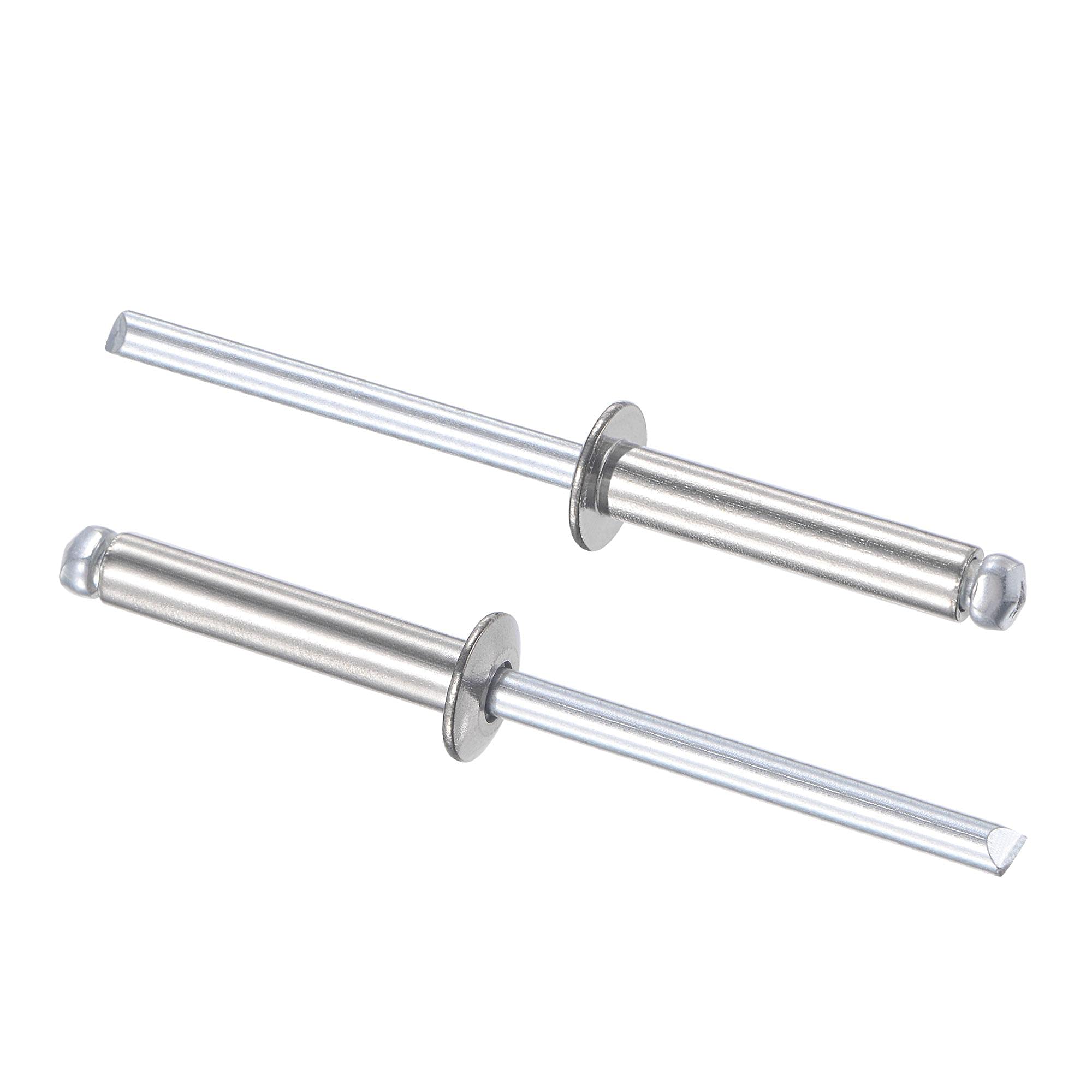 sourcing map Blind Rivets 304 Stainless Steel 4mm Diameter 20mm Grip Length Silver 50pcs