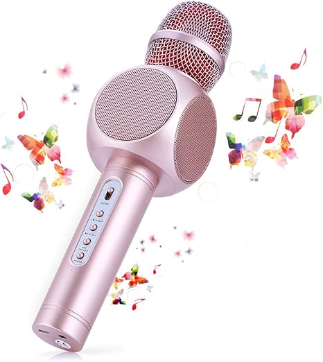 Microphone Karaoké Sans Fil Bluetooth Fede 3 En 1 Avec Deux