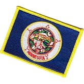 XIAOYATOU 1PSC Embroidered Emblem of the Minnesota State Flag, Size 6 * 9 cm (Minnesota)