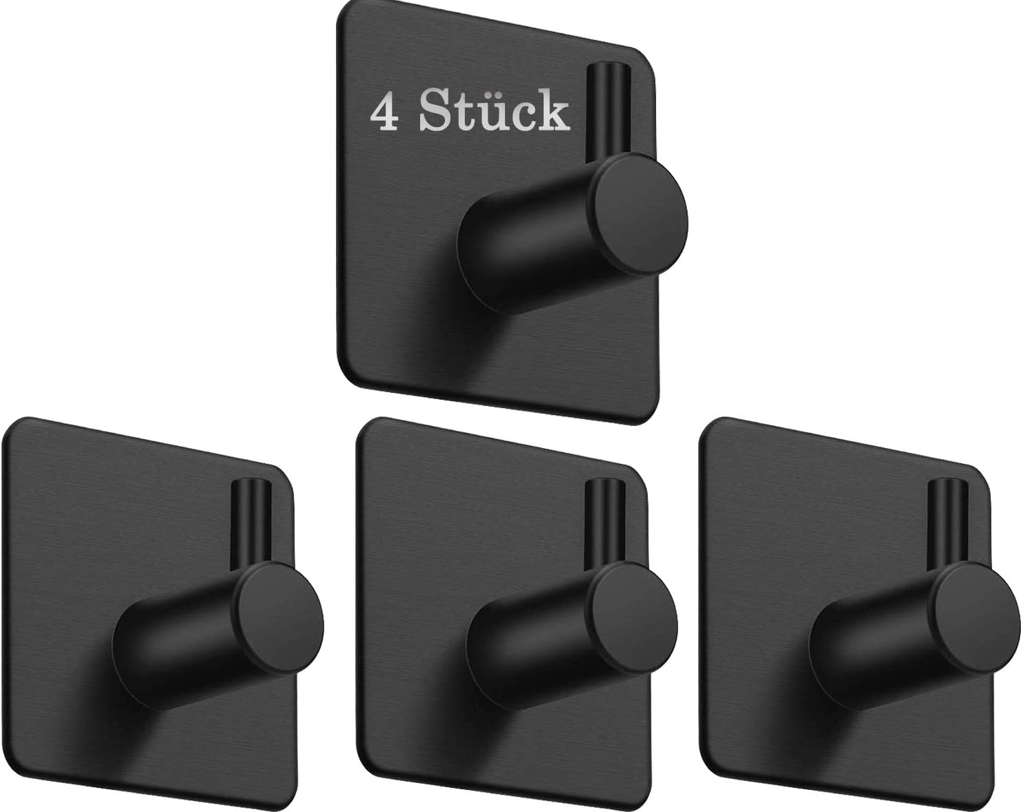 4x Selbstklebende Handtuchhaken - Schwarzes Gold Design Für Badezimmer Ohne Bohren