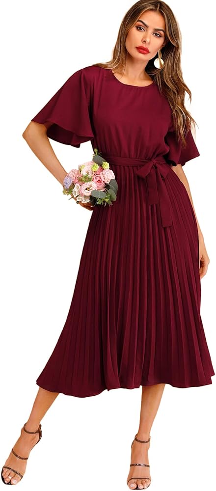 burgundy red dress