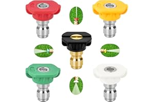MEKOH Pressure Washer Nozzle Tips, 4500 PSI Power Washer Tips Set, 3.0 GPM Multiple Degrees Spray Nozzle with 1/4inch Quick Connect, Great for Car Washing, Driveway, Sidewalk, Patio, Concrete Cleaning
