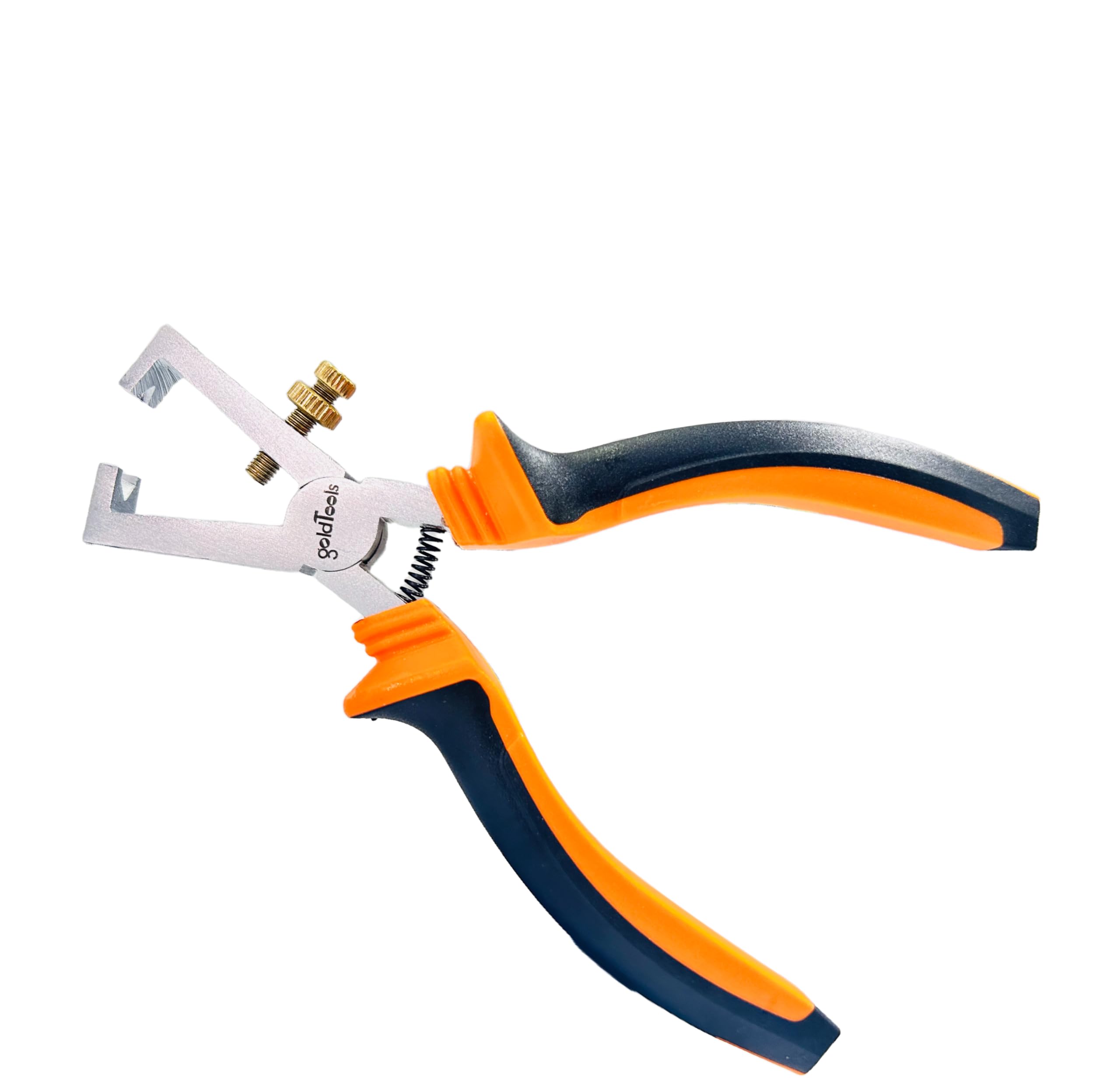 GOLDTOOLS Insulated Electrician Stripping Pliers 170 mm, Adjustment Screw, Ergonomic Dual-Material Handle (Wire Stripper 0-5 mm)
