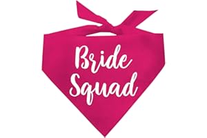 TEES & TAILS Bride Squad Wedding Engagement Announcement Dog Bandana (Hot Pink, OS 40)