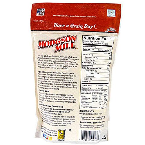 Hodgson Mill Rice Flour Long Grain Brown, 16 Ounce (Pack of 6) Wholesome Baking and Cooking Ingredients for Home Cooks and Whole Grains