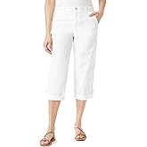 Gloria Vanderbilt Womens Cargo Capri Tab Roll Cuff with Zip Front and Elastic Waist Standard