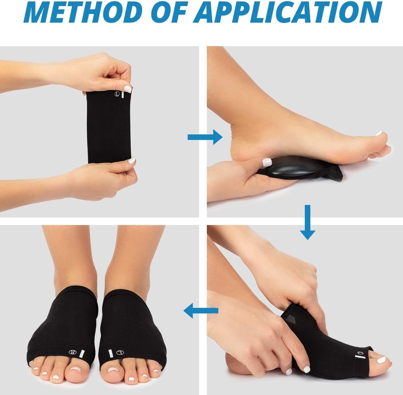 Arch Support Brace for Flat Feet with Gel Pad Inside - 2 Pairs - Plantar Fasciitis Support Brace - Compression Arch Sleeves for Women, Men - Foot Pain Relief for Planter Fasciitis, Arch Pain (Black): Health & Personal Care