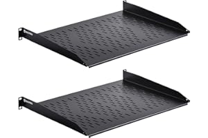 RP RACKPATH RackPath 1U Cantilever Universal Rack Shelf - 14in Deep – Rackmount Shelf for 19’’ AV/Network Equipment Racks – 55lbs Capacity - 2Pack