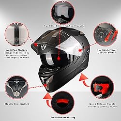 1Storm Motorcycle Modular Full Face Helmet DOT