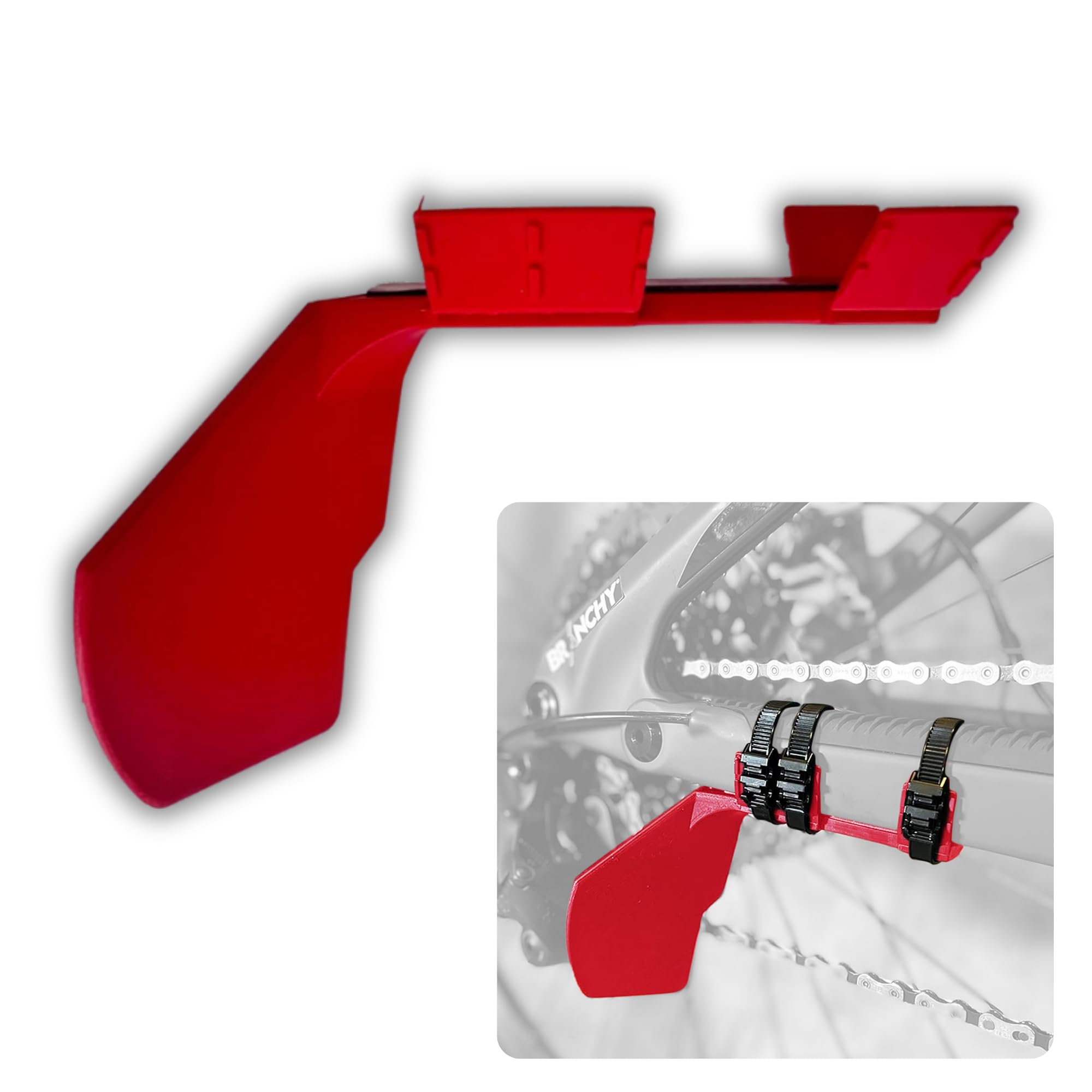 Branchy Protection, Universal Rear Bike Shift Protector | Recommended for MTB, Ebike, Enduro, DH, Gravel (Coke Red) — image 1