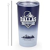 KNKYQRS Football Tumblers,20oz Car Cups,Sports Travel Coffee Mug, 304 Stainless Steel Cup, Hot Drinks,Cold Drinks,Gifts for Men, Women and Fans