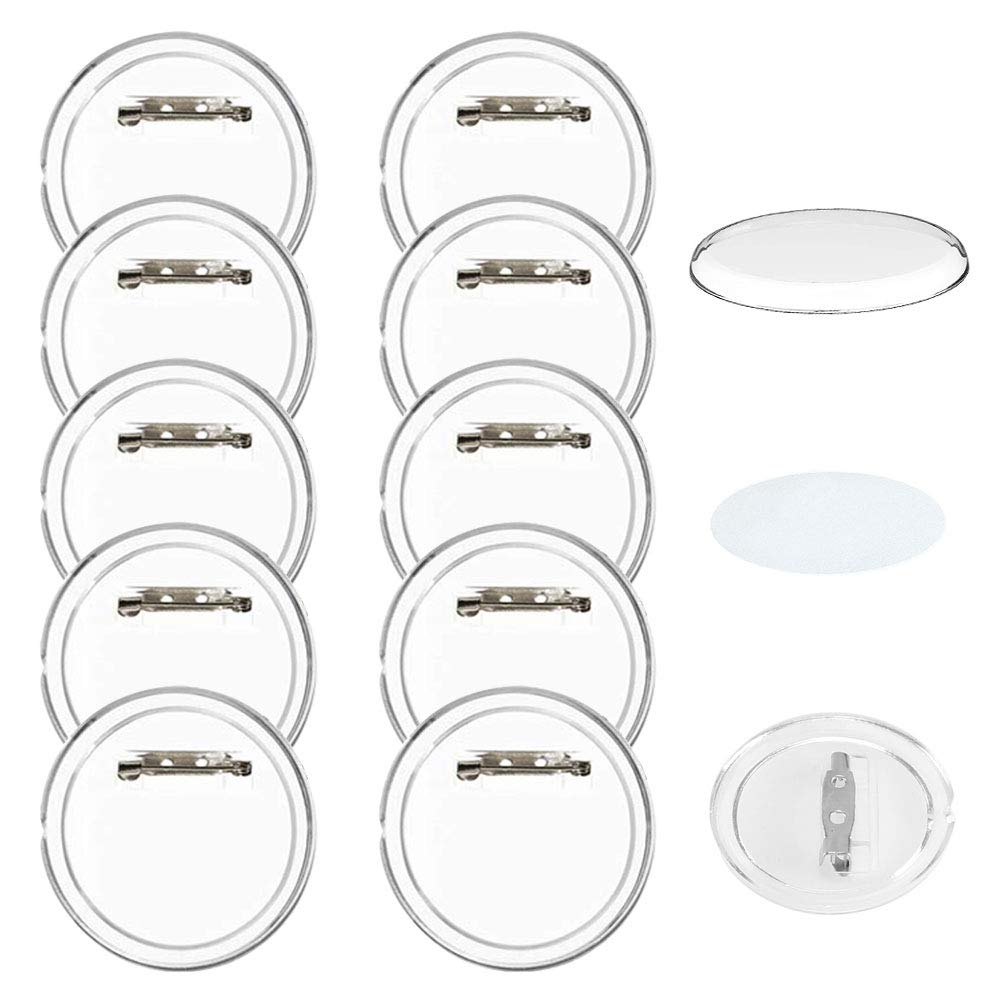 FOGAWA 30Pcs Make Your Own Badges Button Badges with Blank Precut Inserts Badges Making Kit Clear Acrylic Design Button Pin Badges Kit for Kids DIY Paper Crafts Gifts Clothes Bag Fillers